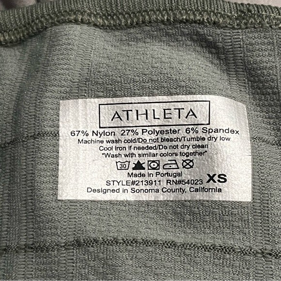 Athleta Olive Green Ombre Striped Short Sleeve Fastest Track Size XS - Picture 5 of 8